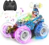 RC Stunt Car Непобедимый вращающийся на 360 ° Twister с яркими огнями и музыкальным переключателем, перезаряжаемый автомобиль с дистанционным управлением