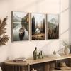 3pcs Lake Mural Landscape Wall Art Poster, Natural Nordic Photography Decoration Painting,Gallery Hanging Painting unframe