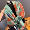 Color-blocking Beautiful Butterfly Long Cotton and Linen Scarf for Women Breathable and High-quality New Literary Shawl Print Fashionable