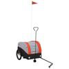 VidaXL Bicycle Trailer Black and Orange 30 Kg Iron 94138
