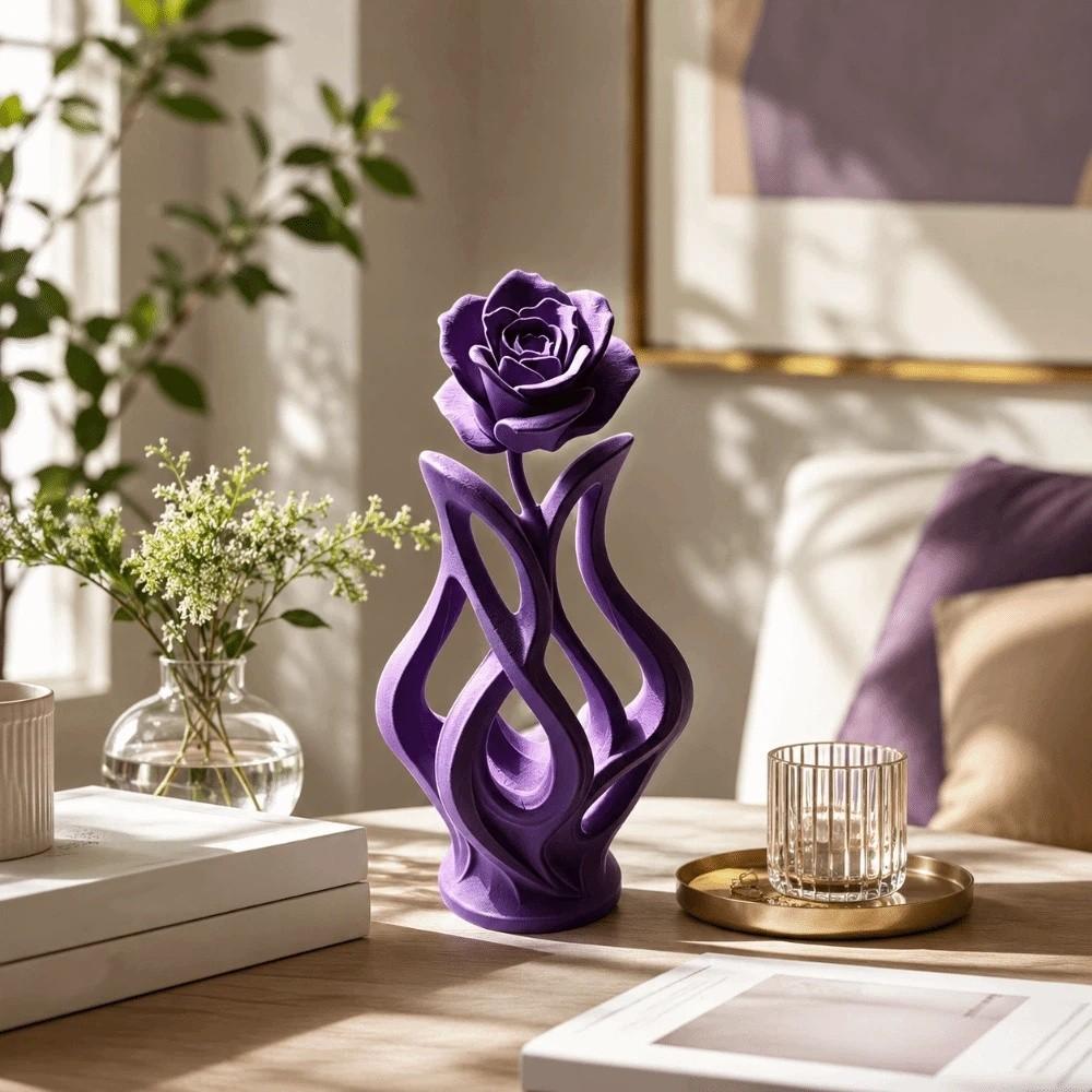 Scandinavian Style Rose Sculpture Hollow Design Art Ornament Abstract Art Ornament Office