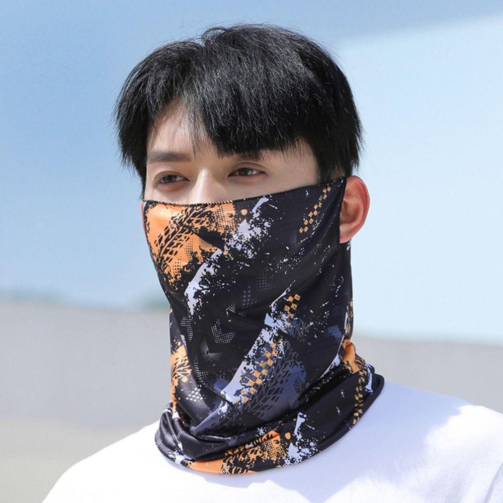 Дышащий прохладный шарф для лица эластичный шарф-балаклава для лица шелковая бандана лето