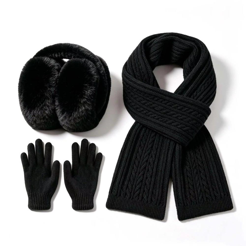 Cold Proof Kids Earmuffs Scarf Gloves Set Warmer Mittens Knitted Scarf Woolen Neck Scarf Girls