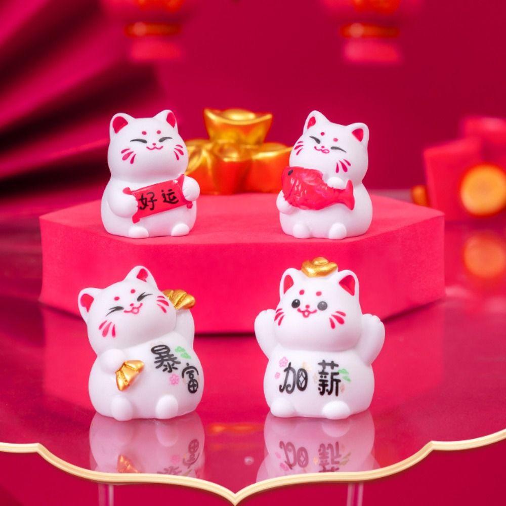 Micro Landscape Creative Cute Good Luck Fat Fortune Cat DIY Decoration Accessories Car Desktop Mini Ornaments Office Desktop