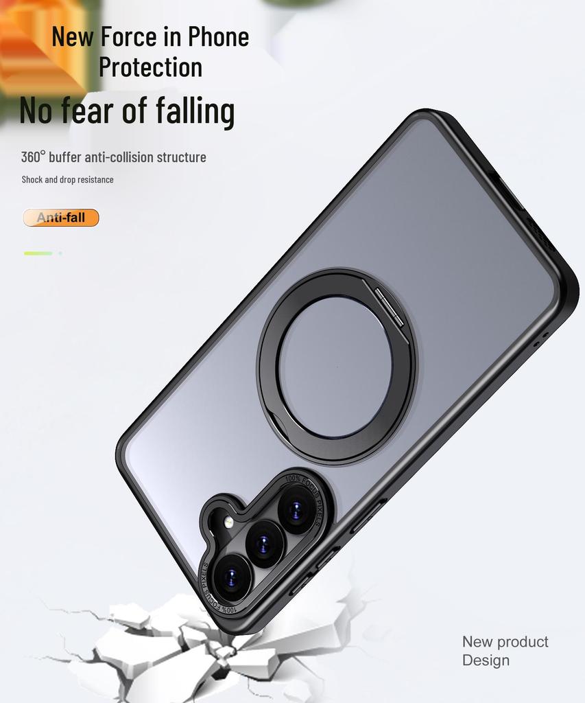 Чехол для телефона Samsung S26 Ultra с вращающейся на 360° подставкой - Ударопрочный защитный чехол для S25/S24 Plus