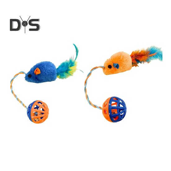 Интерактивная игрушка-мышка для кошек с колокольчиками, имитация плюшевой мыши, жевательная игрушка для кошек, пушистая игрушка-колокольчик для кошек, живущих в помещении