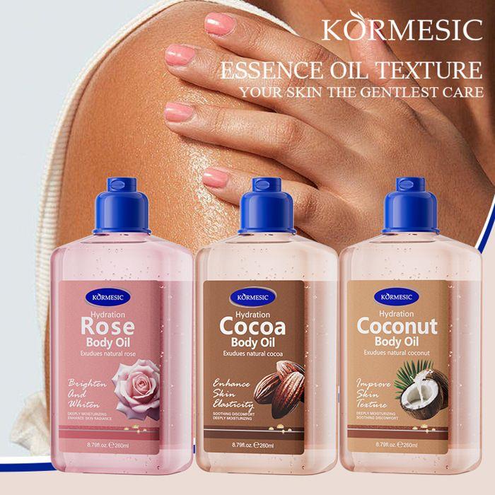 Huile de massage corps - KORMESIC - Noix de coco - Hydratante - Texture légère - Parfum naturel