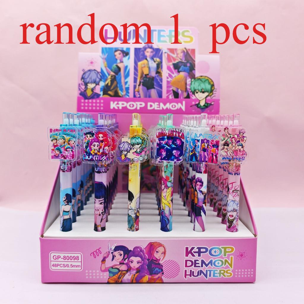 New Hot K-pop Demon Hunter Cartoon Black 0.5mm Acrylic Patch Pen High Beauty Press Pen Student Stationery Supplies