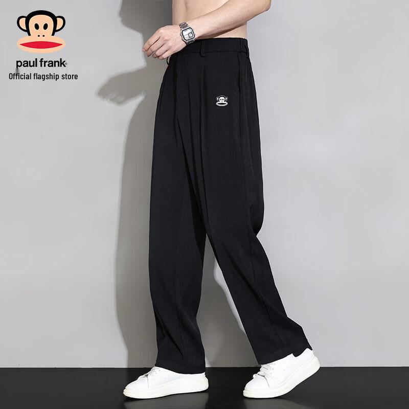paul frank Мужские повседневные брюки свободного кроя из ледяного шелка с прямыми штанинами