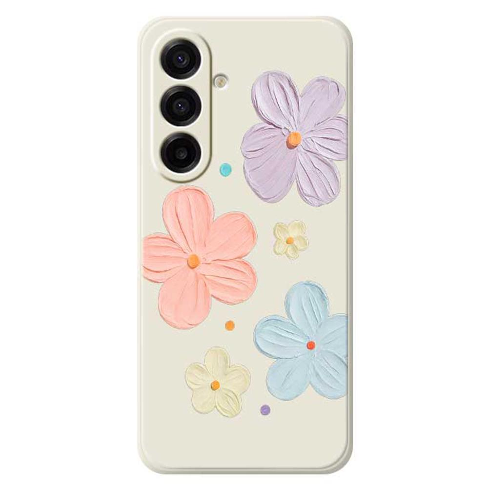 For Samsung Galaxy A17 5G Case Four Color Flowers Pattern Printing Straight Edge TPU Phone Back Cover