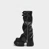 2025 New Thick-soled Small Man Heightened Leg Cover Medium Tube Boots Niche Design Black Locomotive Trousers Martin Short Boots