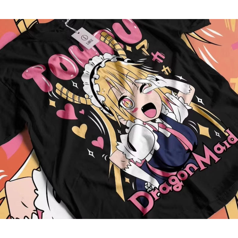 Miss Kobayashi's Dragon Maid Anime T‑Shirt Unisex Casual Short Sleeve Tee Otaku Streetwear Manga Print T shirt For Men Women