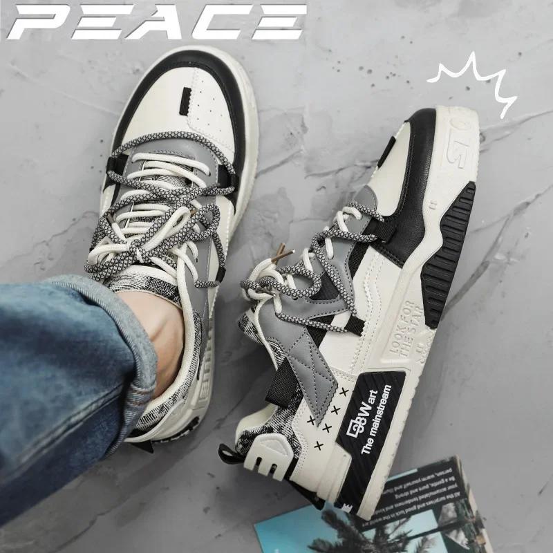 2024Version Men Casual Shoes Spring 2024 New Fashion Versatile Thick Sole Comfortable Board Shoes Outdoor Travel Sports Shoes