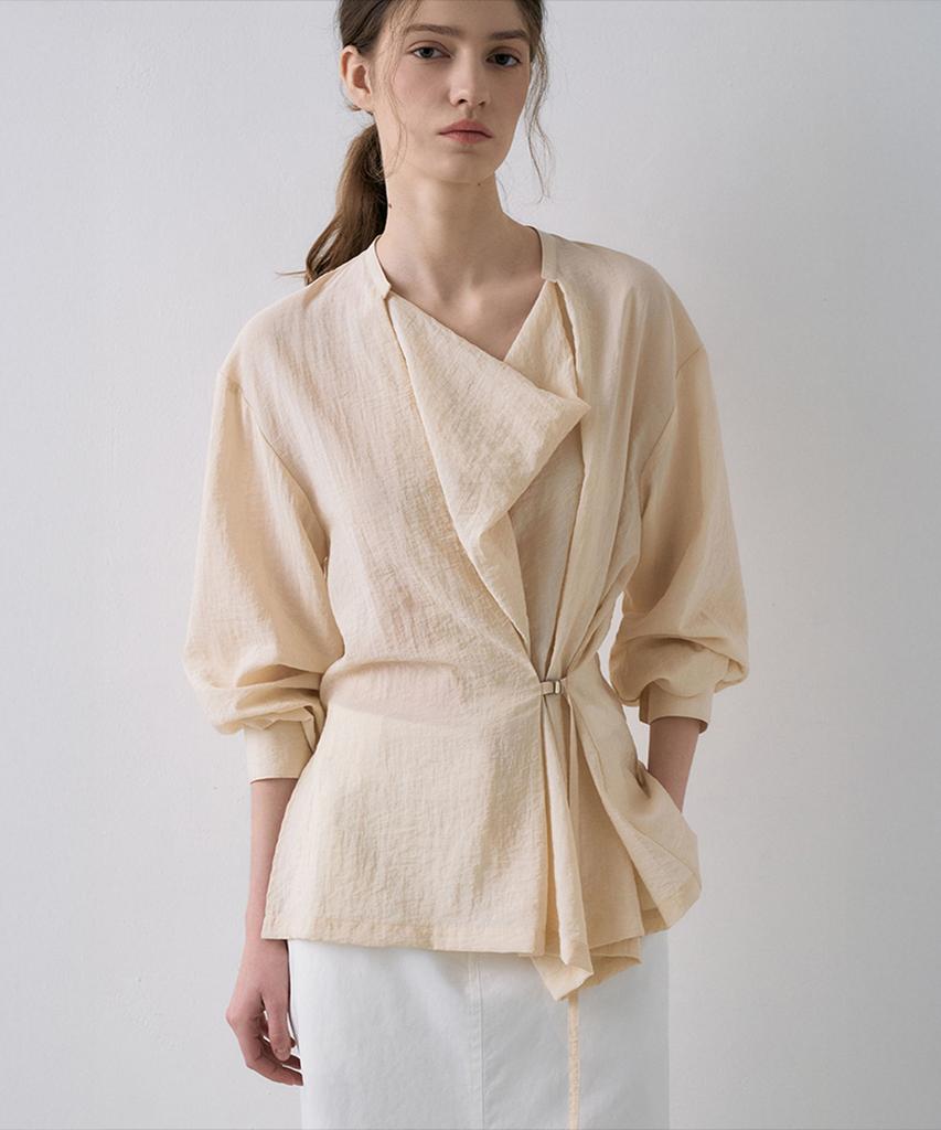 LAMEREI Drape Belted Shirt[Lmbfspsh318]-3Color