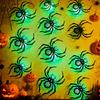 Yousheng 8/12Pcs Halloween LED Light Wall Sticker Hollow Spooky Bat Pumpkin Spider Night Light Holiday Party Home Office Wall Decoration Decal