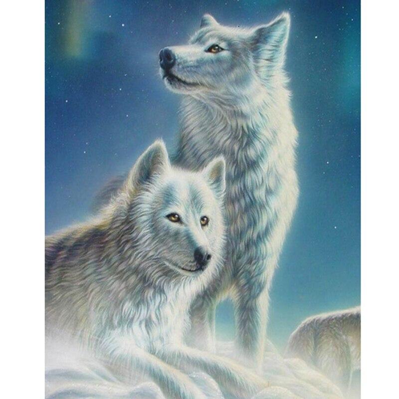 5D DIY Алмазная картина Набор Пейзаж Волк Искусство Алмазная вышивка Стразы Украшения для дома