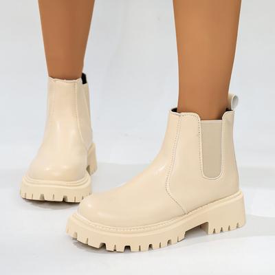 Модные ботинки нового стиля, удобные на толстой подошве, женские, зимние, с круглым носком, сексуальные, элегантные, повседневные, короткие ботинки