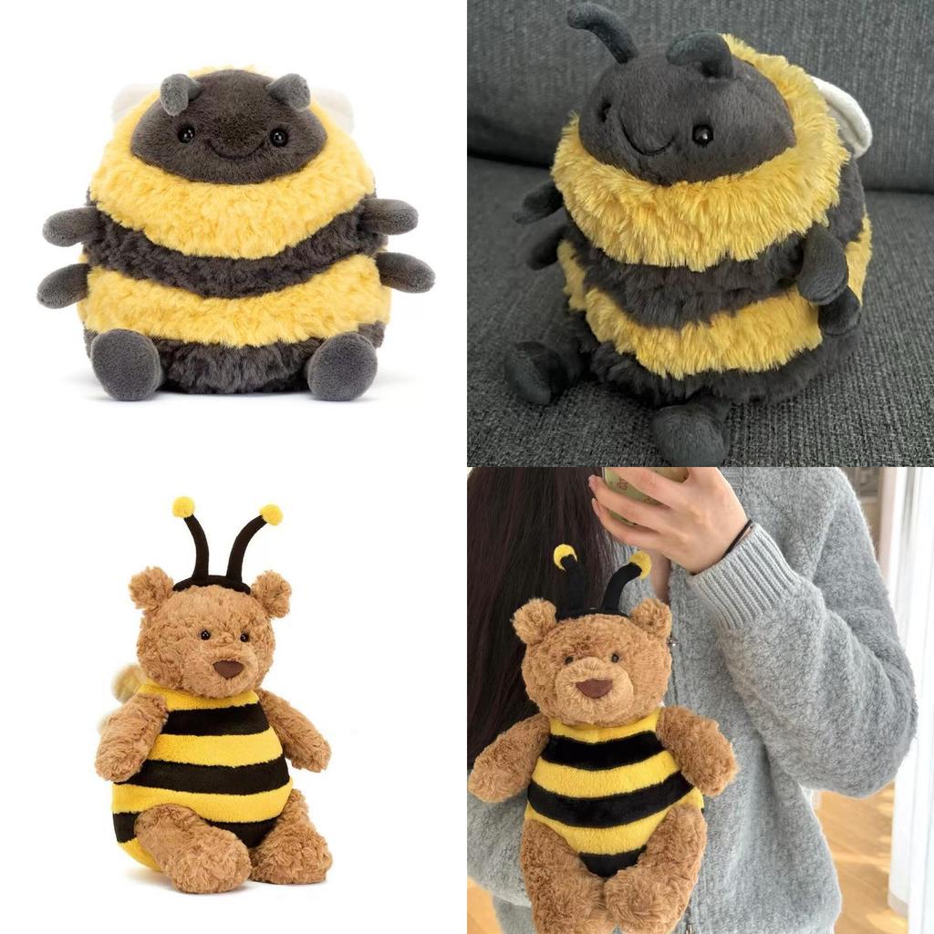 Large Bumblebee Teddy Bear With Short Hair Plush For Home Decor And Play