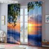 2pc,  Scene Curtains Sea Blackout  Polyester Versatile Perfect for College Dormitory Decoration