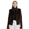 Winter new young women's fashion knitted splicing design sense warm anti-fur fur coat
