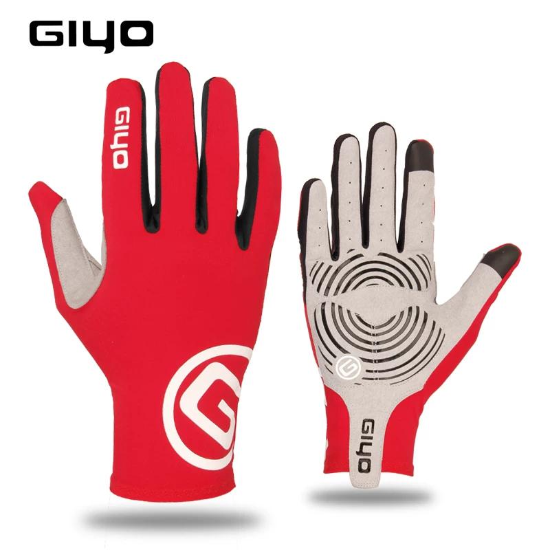 Giyo Windproof Autumn and Winter Warm Road and Mountain Bike Fleece Long Finger Gloves for Men and Women Outdoor Cycling Gear