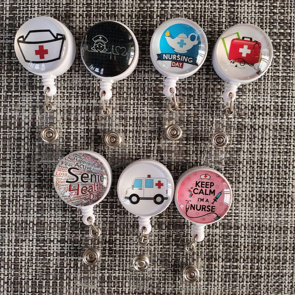 9 стилей рабочий бейдж с выдвижным держателем для медсестры, милый бейдж для медсестры с поворотным зажимом