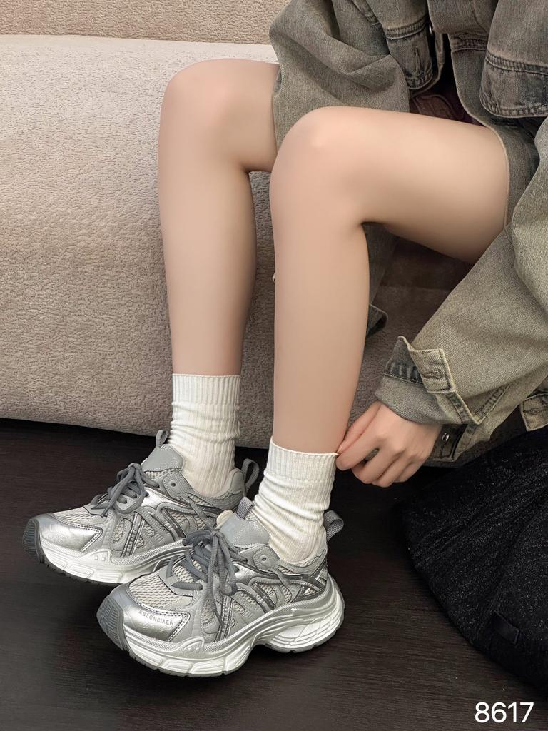 Европейская станция 2025 осень новая сетчатая платформа папины кроссовки женские легкие с увеличением роста универсальные повседневные спортивные кроссовки трендовые