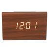Wood Digital Alarm Clock Triangle Modern Simple Design Portable Wooden LED Clock for Home Office Travel
