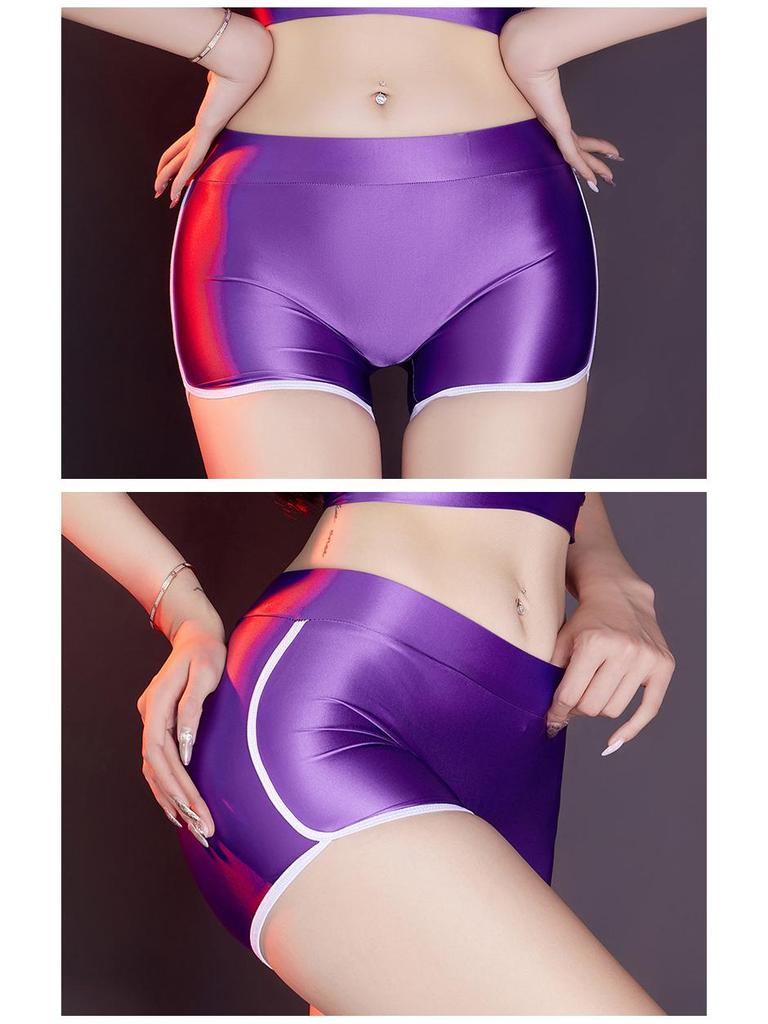 Silky Glossy Hip-Lifting Yoga Shorts: Campus Style Body Shaping Lingerie