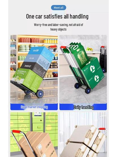 Folding Hand Cart: Portable Shopping, Luggage & Transport Trolley