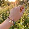 Elastic Rope Orchid Flower  Bracelet Tassel Women Bangle Colorful Beads Bracelet  Summer