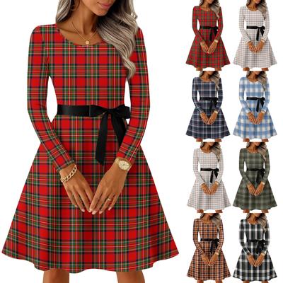 Женские повседневные модные платья с длинным рукавом в винтажном стиле