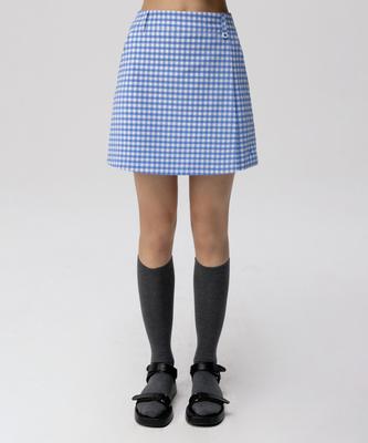 CLOVE [24Ss Clove] Шорты с запахом в клетку (Голубое небо)