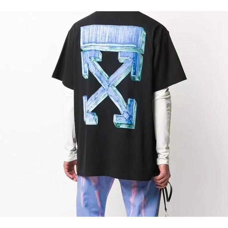 OFF WHITE Футболка Оверсайз Синие Стрелки OMAA038E20JER0021045