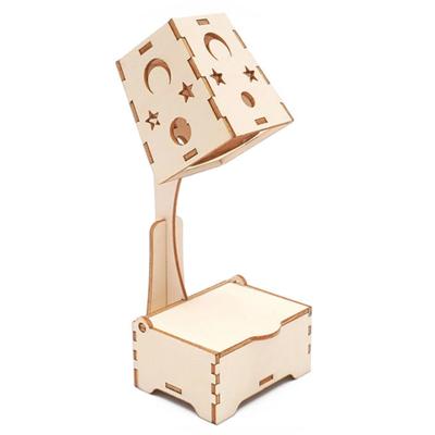DIY Handmade настольная лампа из дерева в форме звезды Diy Wood Electric Set Интеллектуальное развитие Электрическая детская игрушка Научные игрушки G150