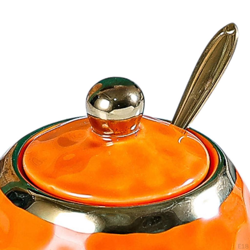 Ceramic Sugar Bowl Condiment Jar Salt Container Pot for Countertop