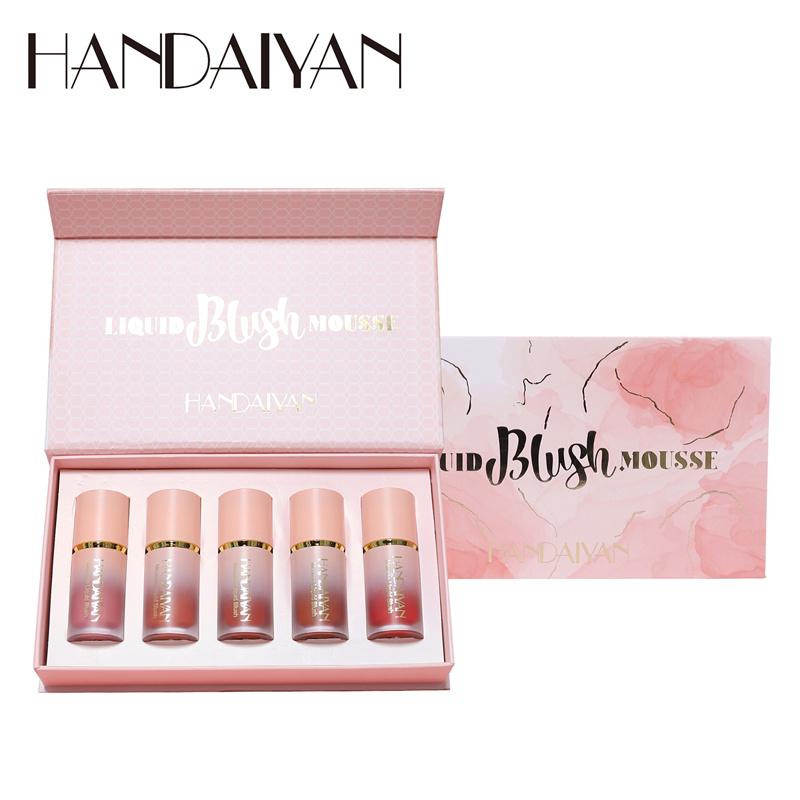 Набор из 5 жидких румян Pearl Matte Waterproof Blush, осветляющий тон кожи и легкий макияж цвета