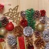 9Pcs/set DIY Craft Party Xmas Pine Nuts Hanging Ball Christmas Tree Ornament Pinecone