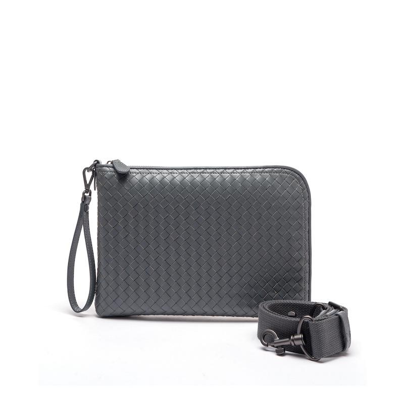 Cross Border Trend Новая мужская многослойная овчинная плетеная сумка ручной работы с диагональным крестом Мужская плетеная сумка двойного назначения