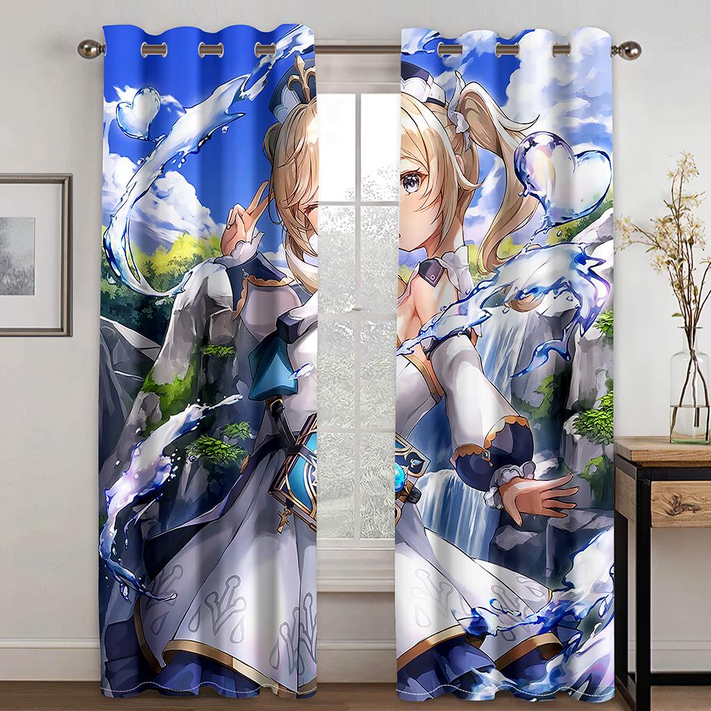 3D сексуальные занавески с героями мультфильмов, занавески с игровыми персонажами, 2 панели, занавески для комнаты для мальчиков и девочек, спальня, гостиная, декор для гостиной