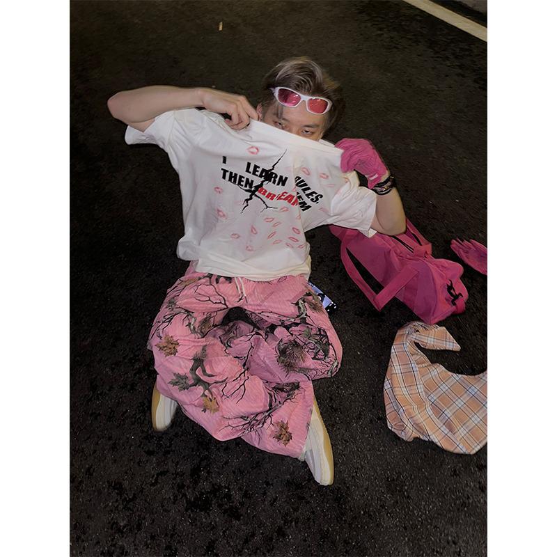 Брюки Дофамин Ретро Камуфляж Граффити – Унисекс Свободного Кроя для Весны и Осени