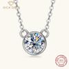 Niche Design Sense Moissanite Necklace Net Red Tide Simple 925 Silver Plated 18K Gold Pendant Clavicle Chain