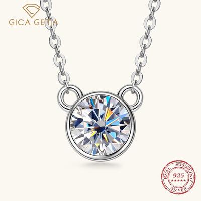  Gica Gema Niche Design Sense Moissanite ожерелье Net Red Tide Simple посеребренная 925 пробы 18-каратная золотая подвеска цепочка для ключицы