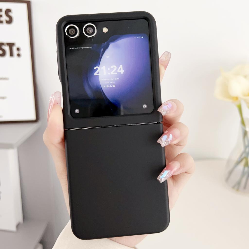 Пластиковый защитный чехол для телефона Samsung Galaxy Z Flip 6 5 Flip6 Flip5 5G с большим окном и твердым корпусом, устойчивый к падению