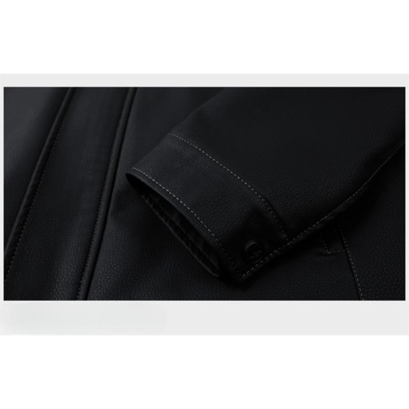 Пуховик из натуральной кожи, Мужская короткая приталенная куртка из овечьей шерсти с лацканами, зимняя кожаная куртка, модная