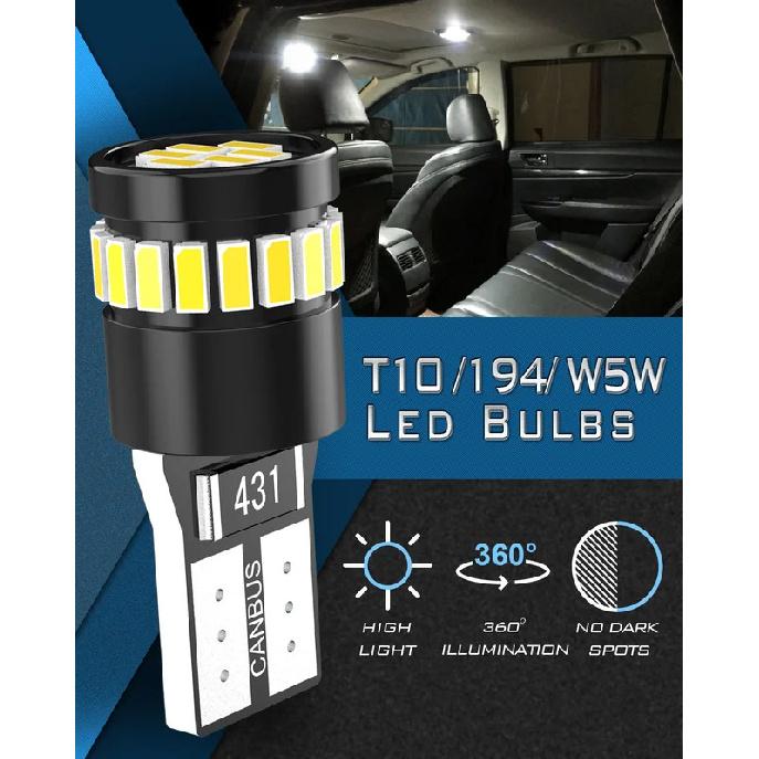 4pcs T10 W5W Car Led Lights Super Bright 6000K White With Decoder For Side Marker Parking Lights For Dodge Charger Challenger