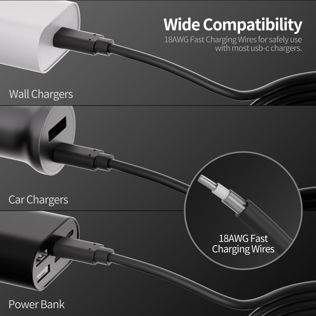 Starlink Mini Cable 2M/6.5FT USB C To DC Power Cable 100W PD Input Starlink Mini Power Cord Waterproof Charging Cable for 65W