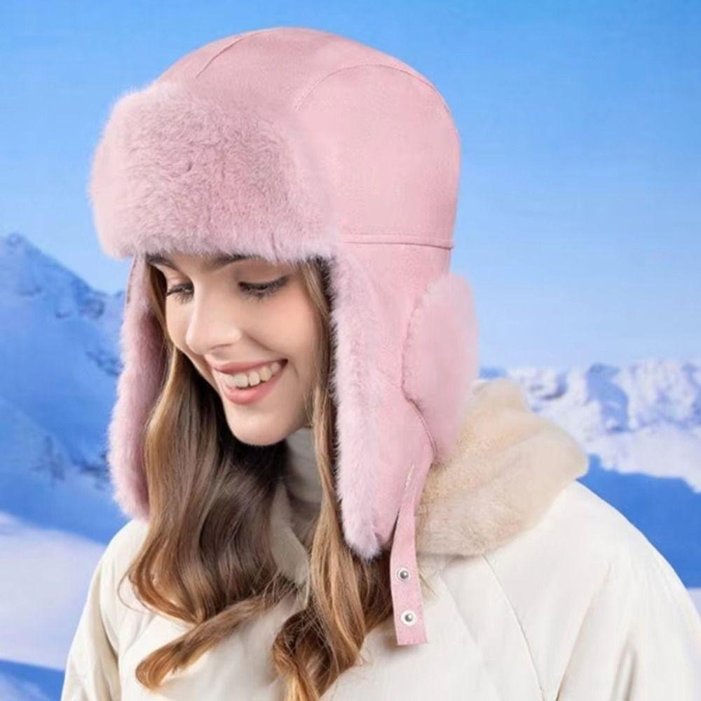Холодостойкая плюшевая шапка для защиты ушей, ветрозащитная лыжная шапка, модная велосипедная теплая шапка для женщин и мужчин