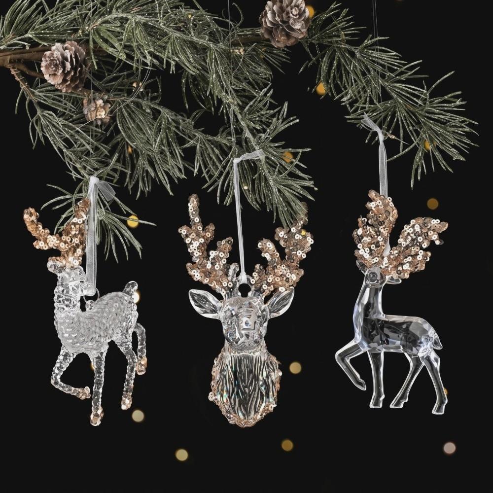 Christmas Reindeer Pendant Snowflake Ballet Girl Xmas Tree Pendants Party Decor