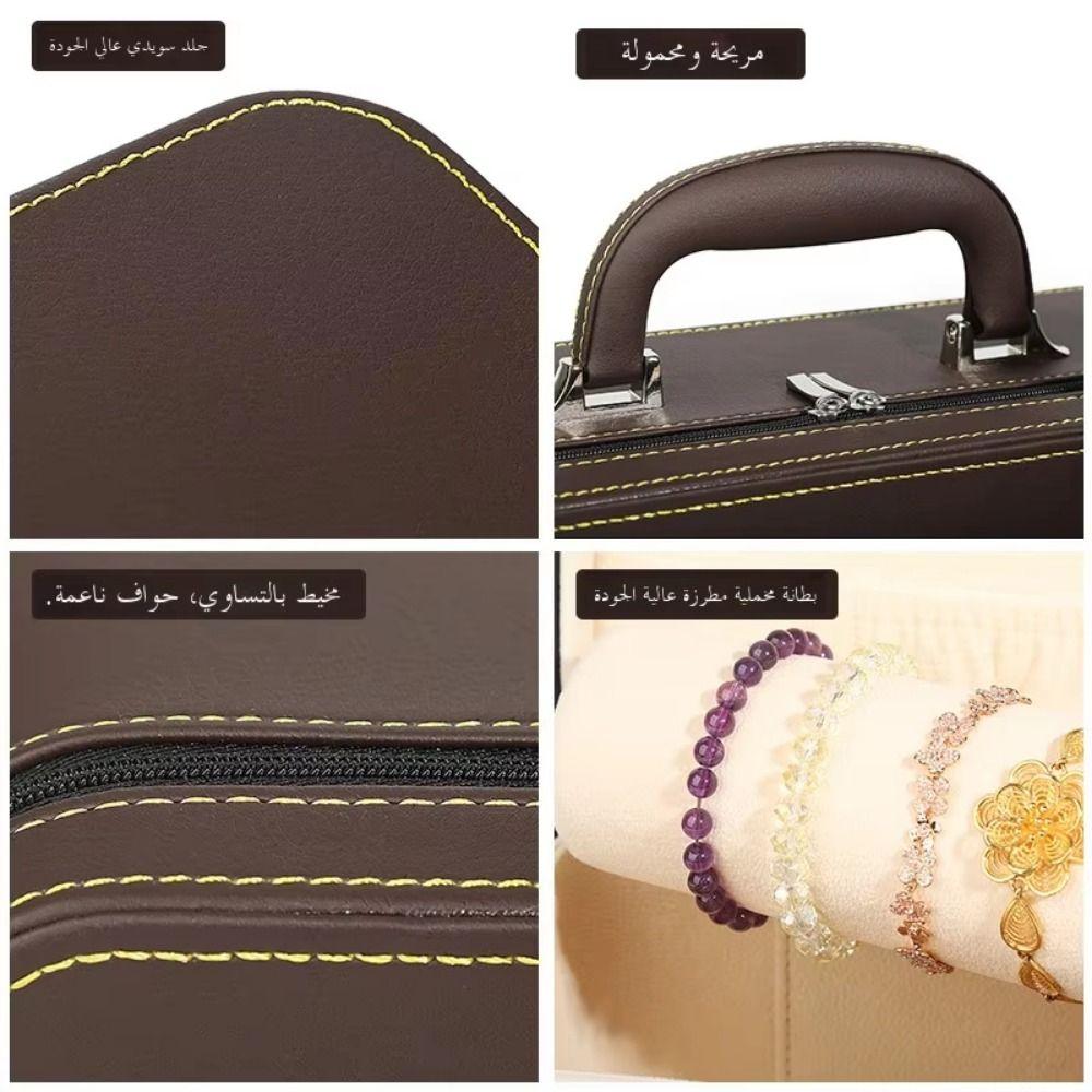 PU Leather Watch Display Box Compact Bracelet Storage Boxes Bracelet Carrying Case Travel Use